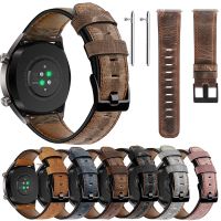 ❣☃❇ Vinatge Leather Strap For Huawei Watch GT 2 Bracelet For Samsung Galaxy Active 2 Amazfit Bip 20mm 22mm Distressed Watchbands