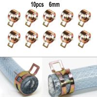 10 buah klip selang bahan bakar Band pegas 6-10mm baja tahan karat Air minyak CPU pipa Gas klem tabung pengencang logam dapat digunakan kembali Drive cacing