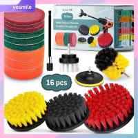 YESMILE 16pcs พลาสติกทำจากพลาสติก สิ่งที่แนบมากับแปรงเจาะ ชุดทำความสะอาด ฟองน้ำเสริมฟองน้ำ แปรงขัดไฟฟ้า รถสำหรับรถ