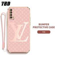 YBD เคสโทรศัพท์เจลซิลิกา LV พร้อมสายคล้องสำหรับ Huawei Y7A Y6P Y8P 2020 Y9S Enjoy 20 SEเพลิดเพลินกับเคสบางพิเศษพร้อมป้องกันเลนส์