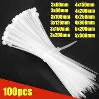 100pcs/bag cable tie Self-locking plastic nylon tie White Organiser Fasten Cable Wire Cable Zip Ties