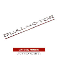 For Tesla Letters Badge Dual Motor Emblem Metal Car Logo Style Sticker For Model 3 X Y S Accessories Rear Trunk Decal Label Tag