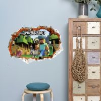 Cartoon Mosaic Game Wall Sticker for Kids Room Stereoscopic Posters Gifts Kids Self-Adhesive Bedroom Decoration