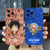 เคสป้องกันโทรศัพท์มือถือ ขอบสี่เหลี่ยม ลายลูฟี่ One Piece สําหรับ  14 Plus 13 Pro Max 12  11 XR 8 7 SE 2022