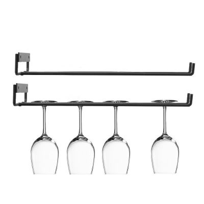 New 2pcs Iron Wine Rack Wine Glass Rack For Holder Glasses Storage Bar Kitchen Cups Hanging Bar Hanger Shelf Barware Bar Tools