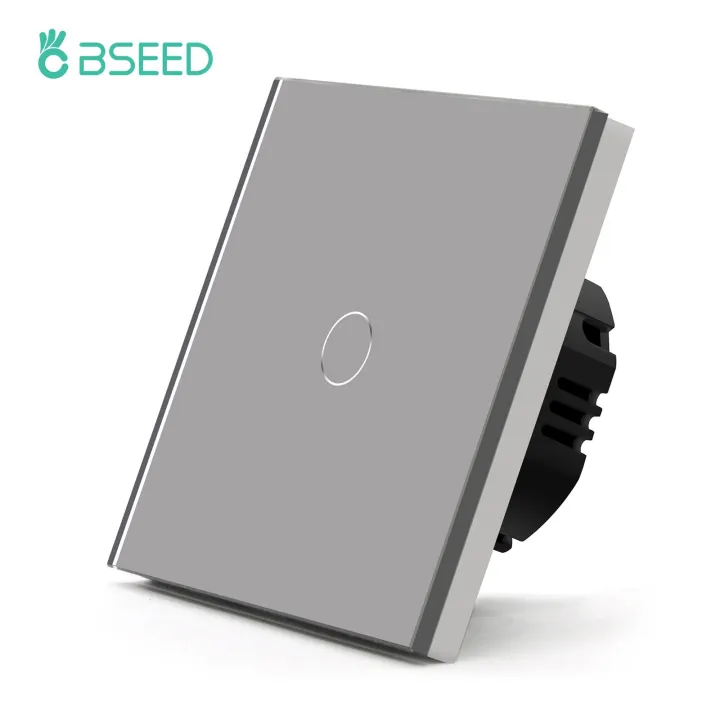 BSEED Wall Touch Light Switch 1/2/3Gang 1Way LED Sensor Switch Gray