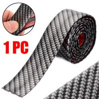 【DT】1 Roll 1M*3cm Carbon Fiber Rubber Soft Black Bumper Strip DIY Door Sill Protector Edge Guard Car Stickers Car Styling  hot