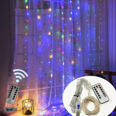 Rainbow Curtain Lights Waterproof LED Fairy Icicle Twinkle Window String Garland Light Girls Bedroom Christmas Tree Decoration