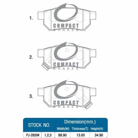 ผ้าเบรคหลัง-honda-city-zx-1-5e-ปี-2004-2007-jazz-civic-1-6-ปี-1996-2000-compact-dcc-265