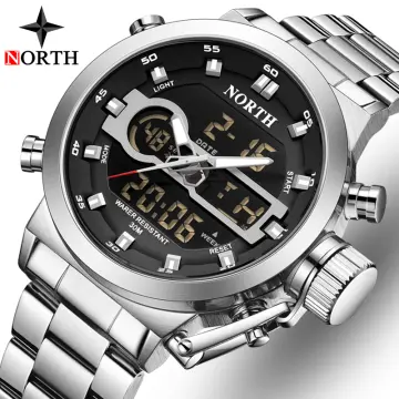 NORTH Watches Mens Top Brand Luxury Fashion Waterproof Quartz Clock LED  Digital Dual Display Men Casual Sport Chronograph Wrist Watch | Lazada PH