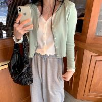 ♀™● 45678 Fake Two-Piece Color Matching Lace Knitted Top Cardigan Outerwear