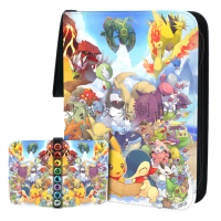 ใหม่ Pokemon คอลเลกชันเกมการ์ดกระเป๋าหนังสือของเล่นซิป Binder เด็กวันเกิดของขวัญ50หน้าถือ400แผ่น PU ผิว Waterproof