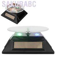 [READY STOCK] 360° Rotating Solar Energy Watches Jewelry Makeup Display Stand With LED Light