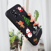 เคส PMP สำหรับ OPPO Reno10 Pro + 5G เคสโทรศัพท์การ์ตูนคริสต์มาสแบบขอบสี่เหลี่ยมรูปแบบของเหลวคลุมทั้งหมดปลอกซิลิโคนปกป้องกล้อง