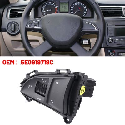 Multi-Function Steering Wheel Buttons Cruise Control Switch 5E0919719C for SKODA Rapid 2013-2022