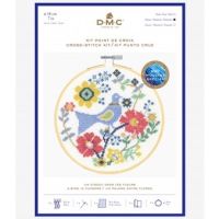 Bk1929 - A Bird Amongst Flowers ชุดปักครอสติช DMC FlossTH