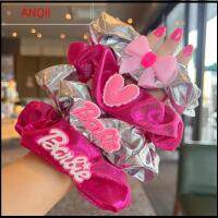 ANQII สีทึบทึบ ตุ๊กตาบาร์บี้ scrunchie อีลาสติก แฟชั่นสำหรับผู้หญิง ยางรัดผม ของใหม่ อุปกรณ์เสริมผม เชือกมัดผม สำหรับผู้หญิง