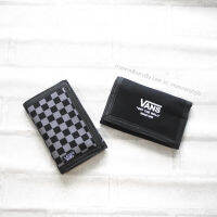 Vans Wallet3F ผ้าแคนวาสหนา ดำเรียบโลโก้ขาว และหมากรุก มีช่องใส่เหรียญ