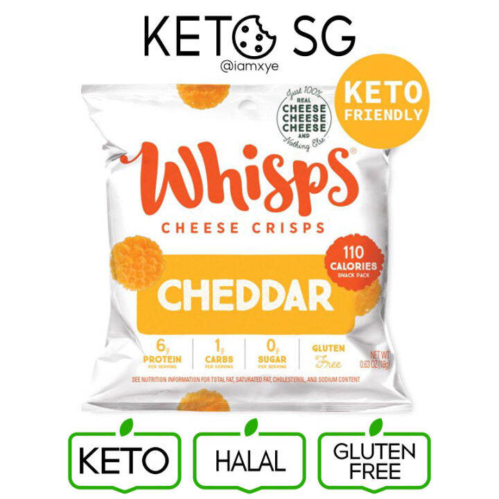 Whisps Cheddar Cheese Crisps, Keto Friendly Chips Crackers Snacks Sugar
