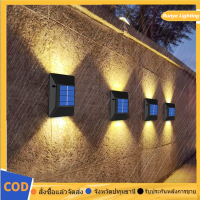 6 LED ไฟติดผนังโซล่า Solar Light Outdoor โคมไฟกันน้ำ ไฟอัตโนมัติ Sensor ไฟถนนโซล่าเซล Step Stairs ไฟตกแต่งสวน for ไฟโซล่าเซล บ้าน Fence Post Yard Pathway ฟตกแต่ง Lighting