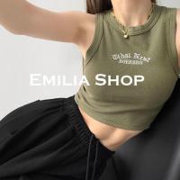 ☍✚☽ EMILIA SHOP เสื้อกล้ามครอป เสื้อแขนกุด สไตล์เกาหลีA20K0BG