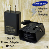 ที่ชาร์จ Samsung 15W Usb-C to Type-C Adaptive Fast Charging การชาร์จด่วนแบบพิเศษ สำหรับ ซัมซุง หัวชาร์จ (US) สายชาร์จ Type-C 1 - 2 เมตร