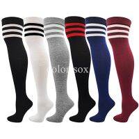 【YD】 Compression Socks Striped Soccer Football Non-slip Knee Stockings Tube