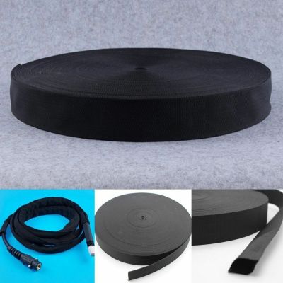25FT Heat-resistant Flame Retardant Tape Nylon Protective Sleeve Sheath Cable Cover For Welding Tig Torch Hose Wiring Protection Electrical Circuitry