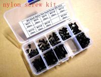 160pcs M3x5/6/8/10/12/15/18/20 black nylon pan head screw nut kit