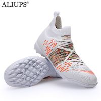 ALIUPS 2022 Football Shoes Men Futsal Flying Woven Breathable Football Boots Kids TF/FG Sneakers Soccer Cleats Zapatos De Futbol