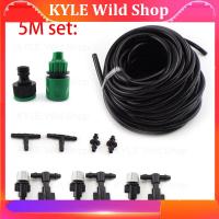 KYLE Wild Shop 5m Automatic Garden Watering System 4/7mm Tube Gardening Drip Irrigation Misting Cooling Water Hose Connector Spray