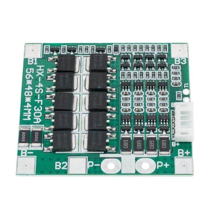 บอร์ดวงจรแบตเตอรี่ลิเธียม-4s-30a-14-8v-li-ion-18650-bms-pcb-พร้อมสายเคเบิล