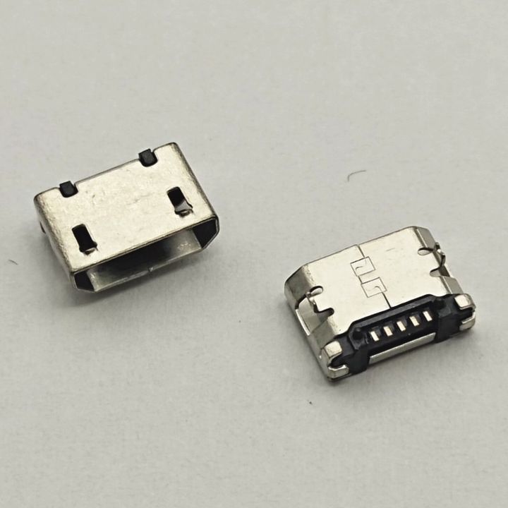 Limited Time Discounts 50Pcs Micro USB Connector 5Pin 6.4Mm No Side Flat Mouth Short Pin DIP2 Data Port Charging Port Connector For Mobile End Plug