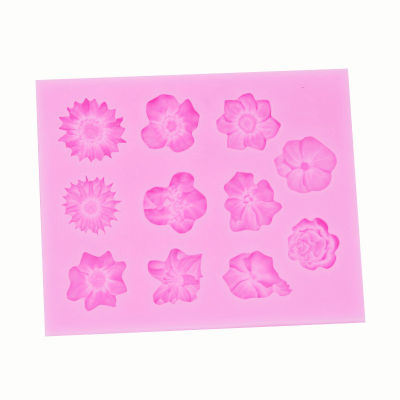 ruyifang 3D Sunflower Rose Flowers Shape ซิลิโคนแม่พิมพ์เค้ก DIY ตกแต่งช็อกโกแลต fondant Mold