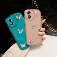 DKHORSING เคสโปร่งใสใหม่2023 OPPO A78 5G ปกป้องเลนส์ Oppo เคสนิ่มซิลิโคนกันกระแทก A78น่ารักกรอบกันชนผีเสื้อกลิตเตอร์