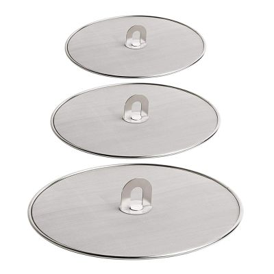 3PCS Splatter Screen for Cooking - Stainless Steel Grease Splatter for Frying Pan, No Cooking Oil Mess
