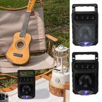 Outdoor Speakers Waterproof Stereo Bass Solar Powered Speaker Wireless Speaker with Large Handle and LED Light Portable Outdoor Speaker System for Camping Beach Party active