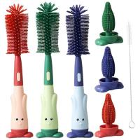 Baby Bottle Brush 3 in 1 Silicone Bottle Cleaning Brush Set Long Handle Bottle Cleaner with Base for Washing Baby Nipples Straws Water Bottles best service