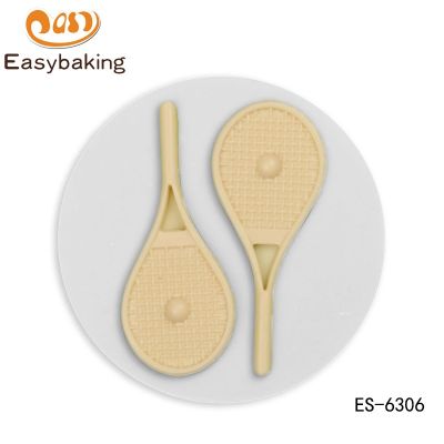 [COD] Tennis Racket Fondant Silicone Mold Chocolate Baking Decoration Utensils Epoxy Clay