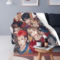 Kpop Star Stray Kids Singer Idol Blankets Velvet Print Portable Lightweight Throw Blankets for Bedding Office Bedspreads