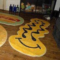 【SALES】 Bedside Carpet Cartoon Funny Distortion Smiley Face Children Bedroom Rug Home Decoration Cute Living Room Corridor Mat ковер 러그