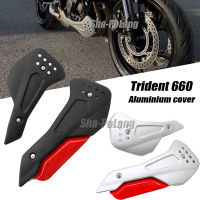 อุปกรณ์เสริมรถจักรยานยนต์ใหม่สปอยเลอร์ฝาปิดเครื่องยนต์อะลูมิเนียม Trident660แผ่นตัวเบี่ยงเบนอากาศฝาครอบด้านข้างสำหรับตรีศูล660 Trident660 2021 2022 2023