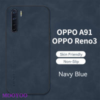 เคส   OPPO A91 Reno3 กรณีโทรศัพท์อ่อนป้องกันกล้องเปลือกแกะปกหรูหราปลอกหนังแท้สำหรับ  OPPO Reno 3 CPH2001 CPH2021 CPH2043