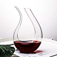 Crystal High-end 1200ML U-shaped Separator Handmade Crystal Red Wine Brandy Champagne Glass Home Bar Decanter Bottle Bar Wine Tools