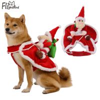 ZZOOI Christmas Pet Dog Costume Fancy Santa Claus Dressing Up Clothes For Dogs Winter Warm Dog Coat Chihuahua Pug Yorkshire Clothing