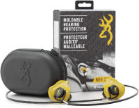 Browning Hearing Protection for Shooting by Decibullz Custom-Molded Earplugs, 31-Decibel Noise Reduction Rating (NRR), Includes Lanyard and Travel Case