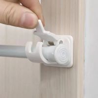 (SHUN FA)2ชิ้นคลิปหนีบผ้าม่านแบบปรับได้ Self Adhesive Clamp Hook Holder Wall Bracket ที่แขวนเล็บฟรี