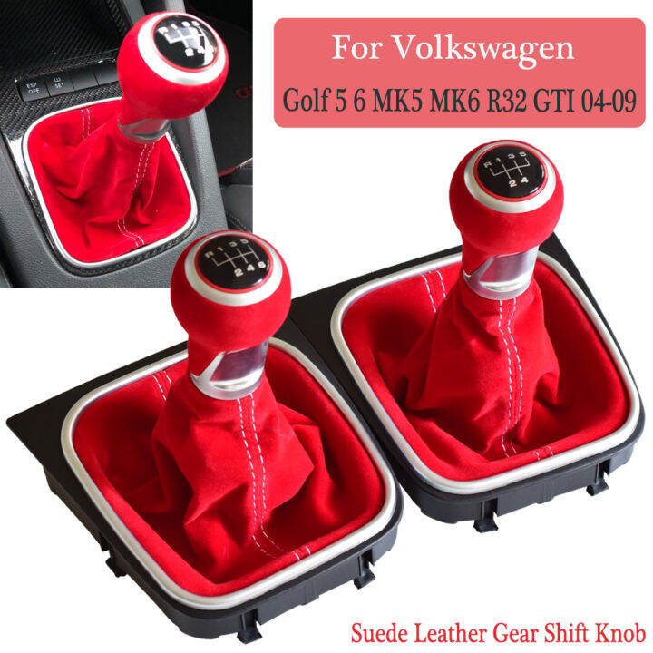 2023-5-6-speed-red-suede-leather-complete-gear-shift-knob-boot-cover-for-volkswagen-vw-golf-5-6-mk5-mk6-r32-gti-04-09