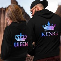 Lover Hoodies Printing QUEEN KING Couple Sweatshirt Plus Size Hooded Clothes Hoodies Women