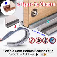 4 Types Door Bottom Seal Strip Flexible Wind Noise Reduction Stopper Under Door Sealing Blocker Door Weatherstrip with 3CM Foam